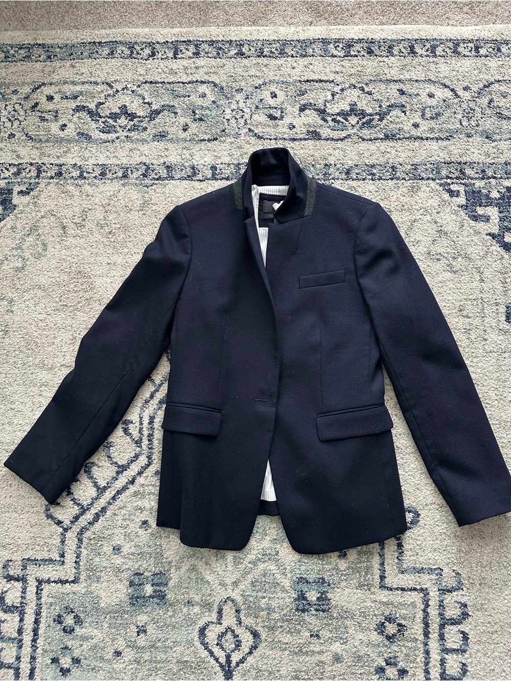 J. Crew Navy Women's Blazer with Stand Collar